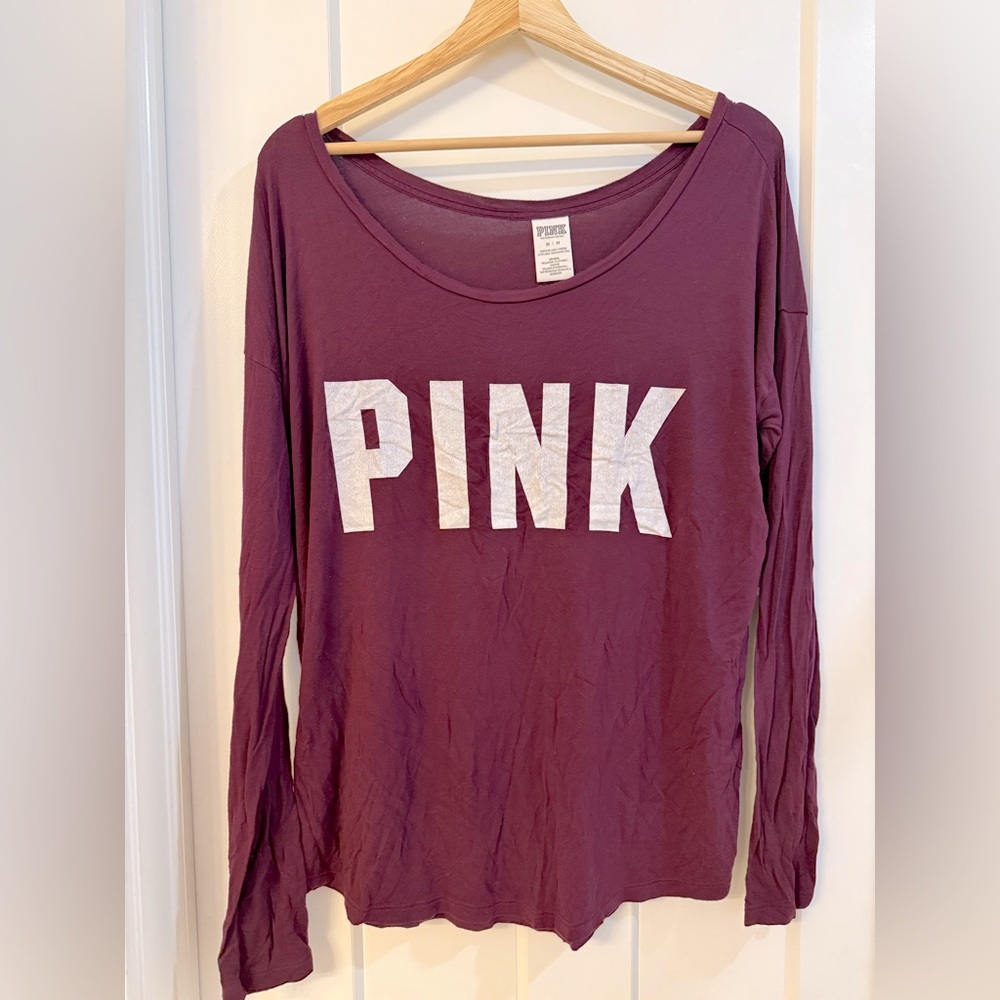 Victoria’s Secret PINK maroon long sleeve shirt Small